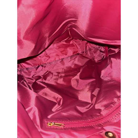 Elizabeth Arden Vintage Fuschia Pink Leather Tote Bag with Flowers | Handbag - Picture 6 of 8